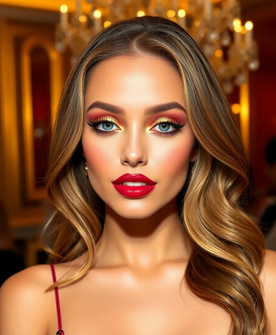 10 Dark Cherry Red Makeup Looks That Will Make You the Star of Every Party! - 10. Dark Cherry Red and Gold