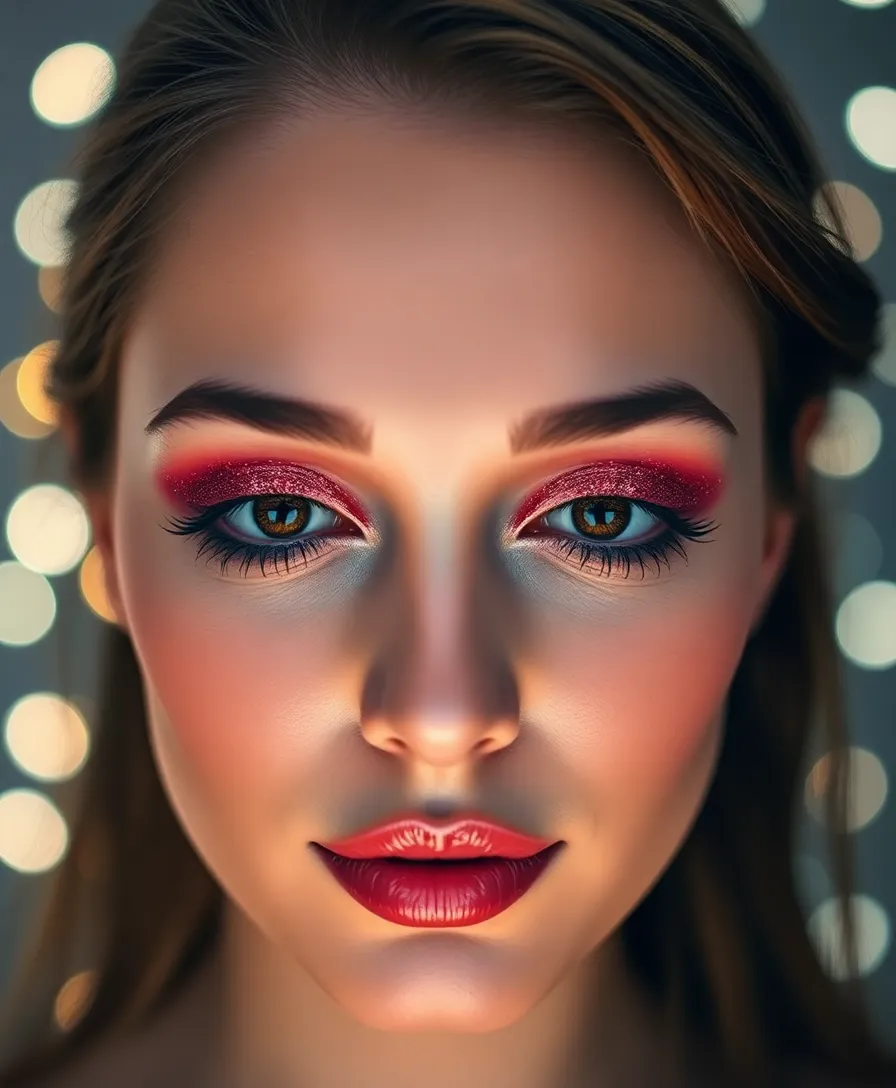 10 Dark Cherry Red Makeup Looks That Will Make You the Star of Every Party! - 6. Cherry Red Glitter Accents