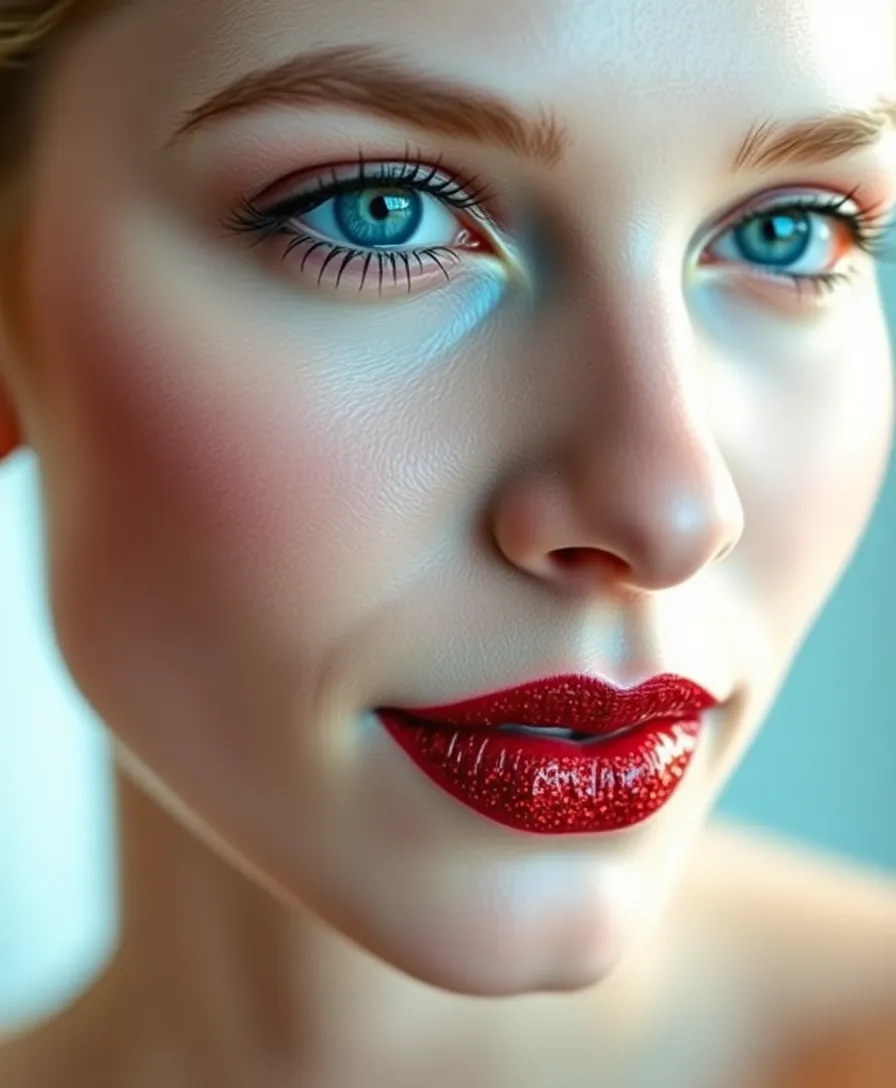 10 Dark Cherry Red Makeup Looks That Will Make You the Star of Every Party! - 9. Cherry Red Glitter Lips