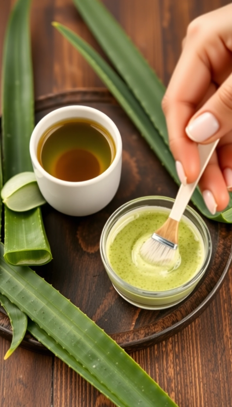 10 Easy DIY Face Masks for Glowing Skin That You Can Make in Minutes! - 4. Green Tea & Aloe Vera Detox Mask