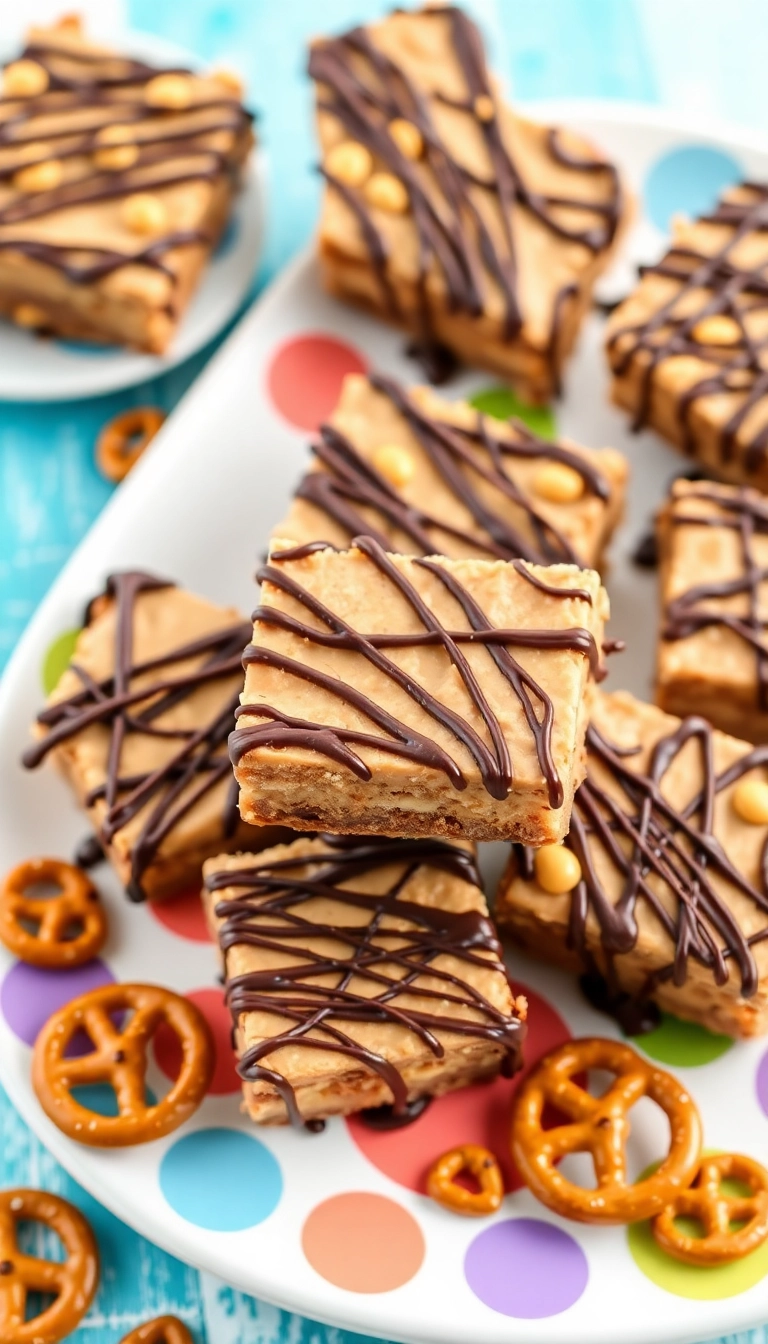 10 Easy DIY Protein Bars You Can Make in Under 10 Minutes (Snack Smarter Now!) - 9. Chocolate Peanut Butter Pretzel Bars