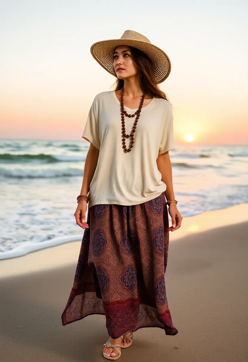 10 Effortlessly Chic Baggy T-Shirt Looks That’ll Elevate Your Street Style Game! - 4. Boho Chic