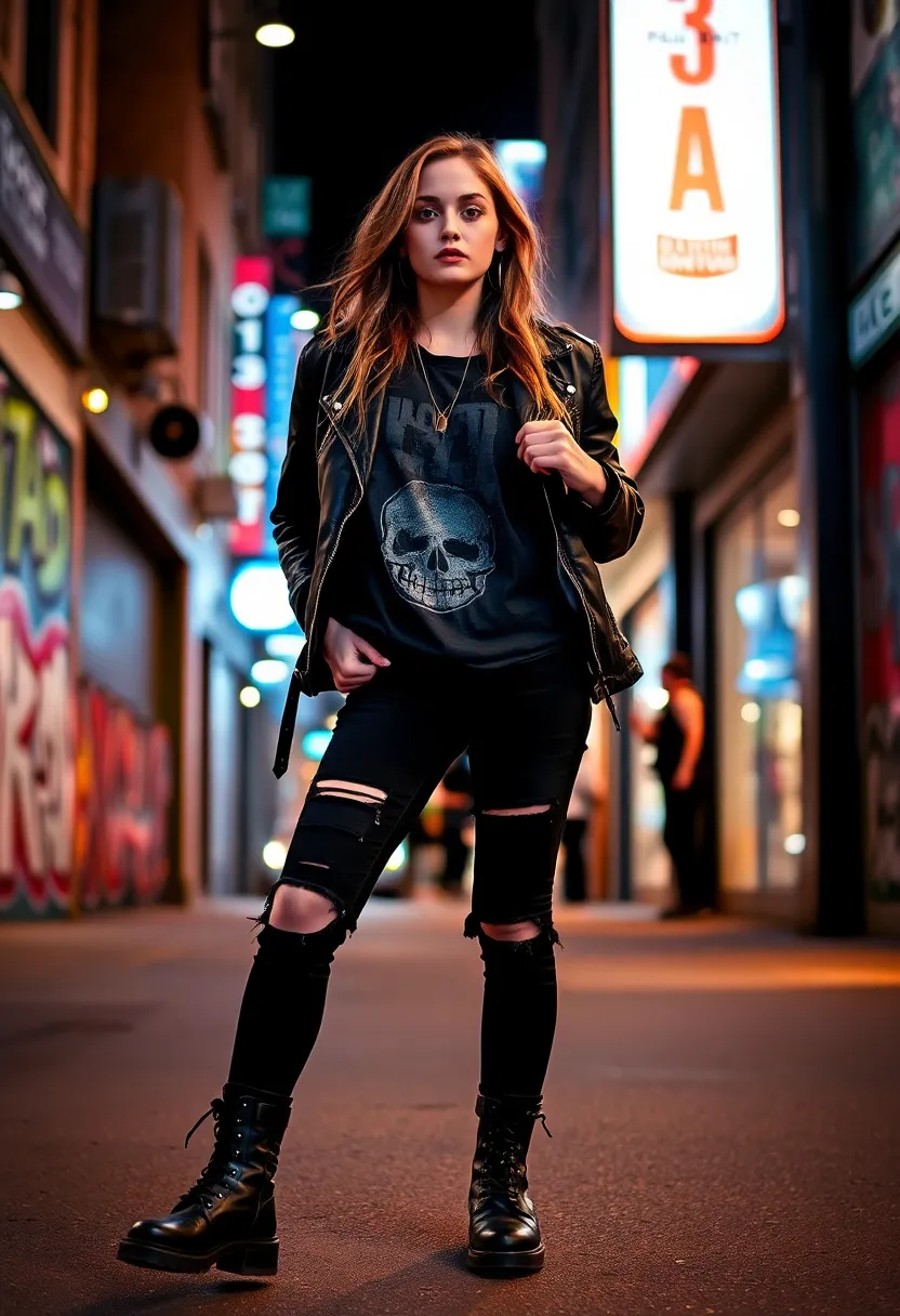 10 Effortlessly Chic Baggy T-Shirt Looks That’ll Elevate Your Street Style Game! - 5. Edgy Style