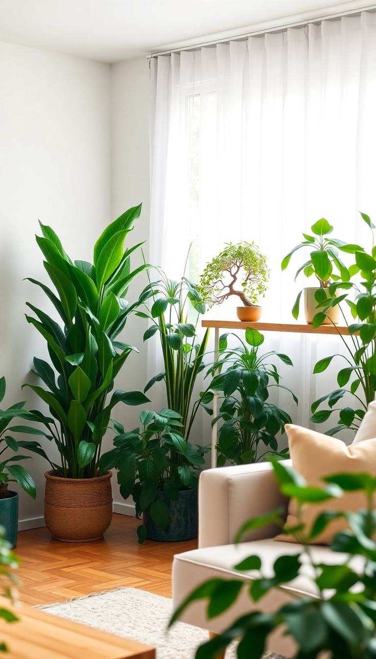 10 Jaw-Dropping Japandi Fusion Living Rooms That Will Make You Want to Redecorate Today! - 4. Indoor Plants as Decor