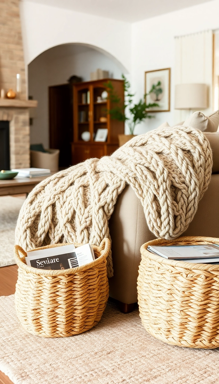 10 Jaw-Dropping Japandi Fusion Living Rooms That Will Make You Want to Redecorate Today! - 6. Textured Layering for Warmth