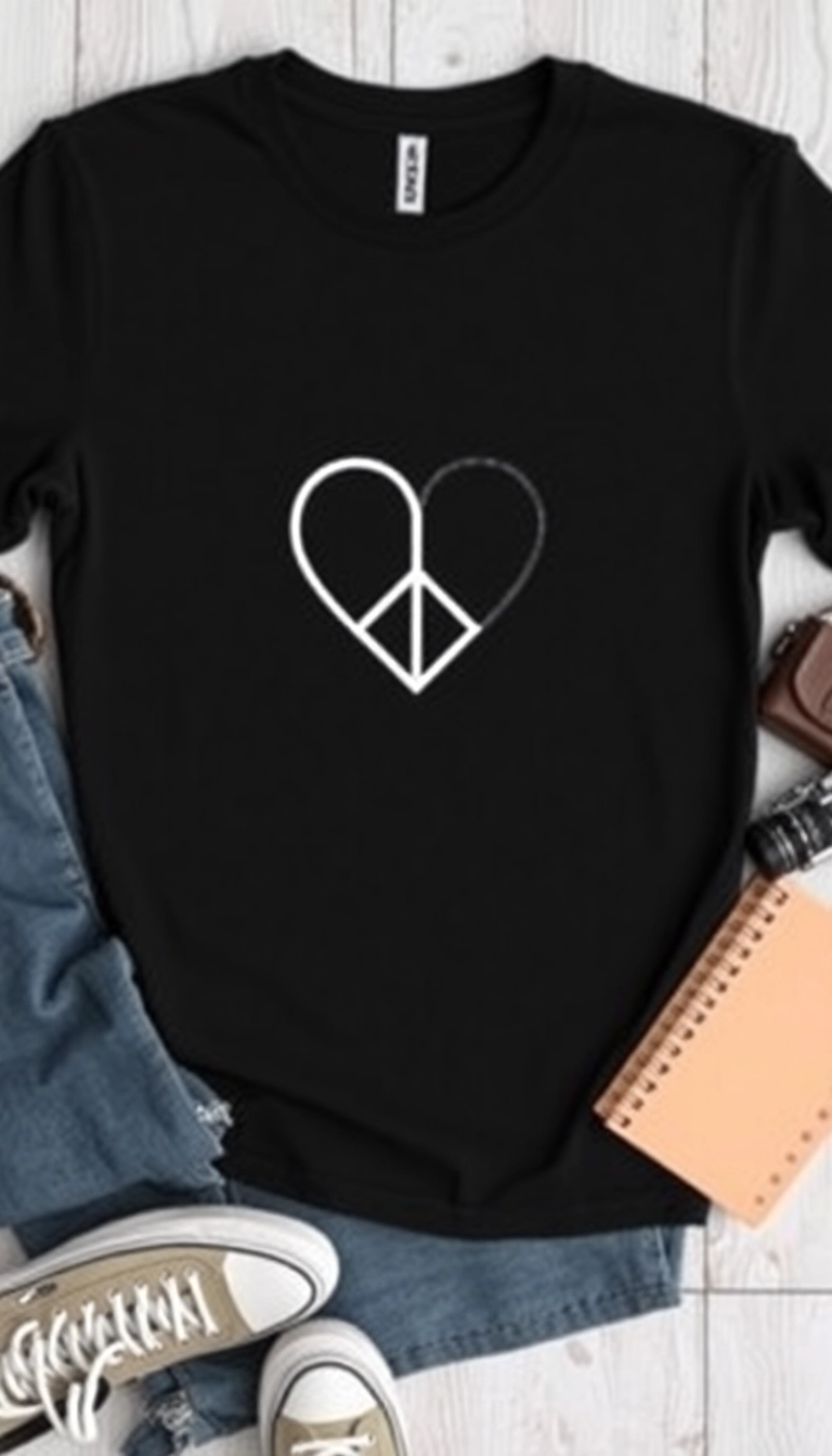 12 Minimalist Black T Shirts with Trendy Prints for a Sleek and Chic Look! - 11. Iconic Symbols