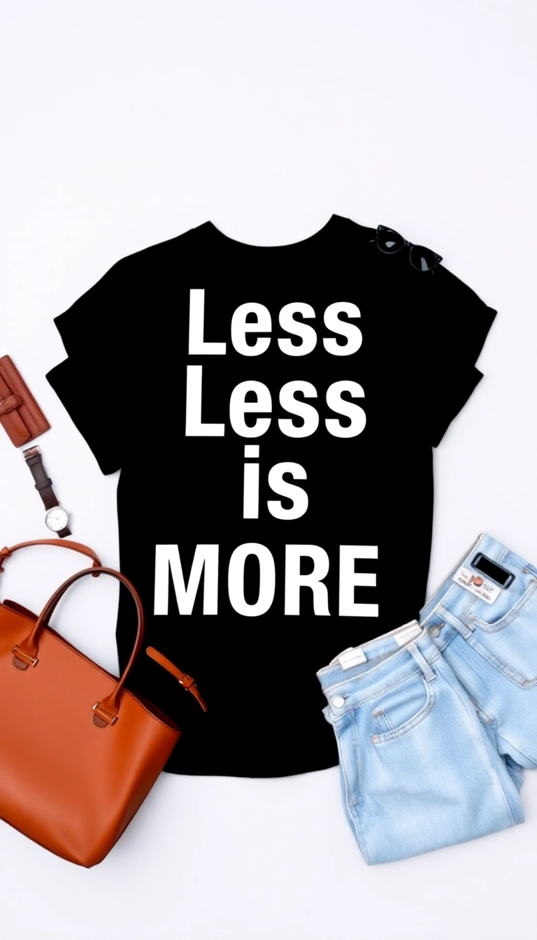 12 Minimalist Black T Shirts with Trendy Prints for a Sleek and Chic Look! - 2. Minimalist Typography