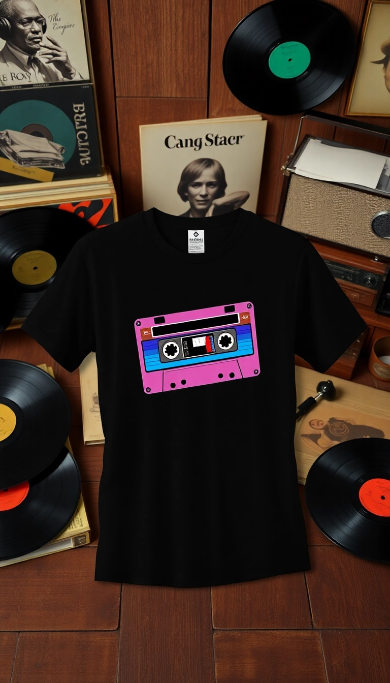12 Minimalist Black T Shirts with Trendy Prints for a Sleek and Chic Look! - 8. Retro-Inspired Graphics