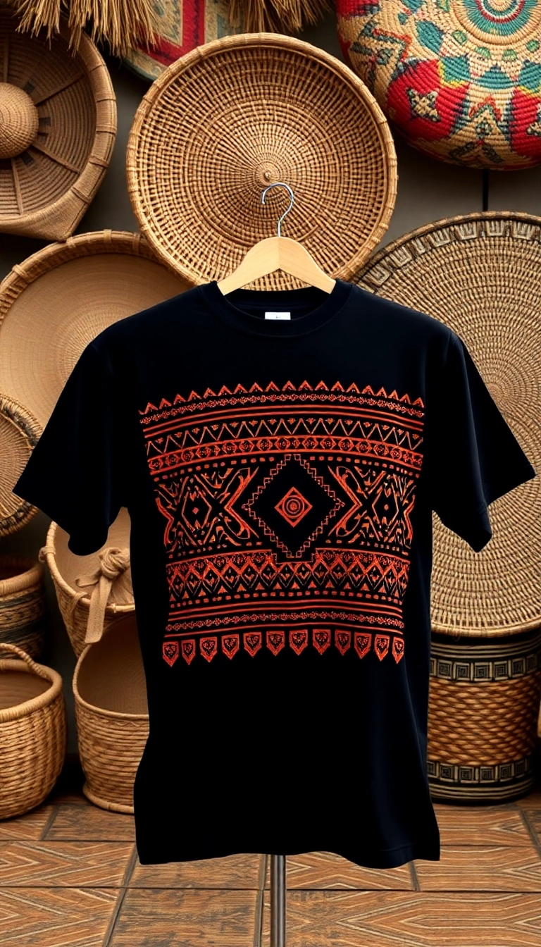 12 Minimalist Black T Shirts with Trendy Prints for a Sleek and Chic Look! - 9. Cultural Motifs