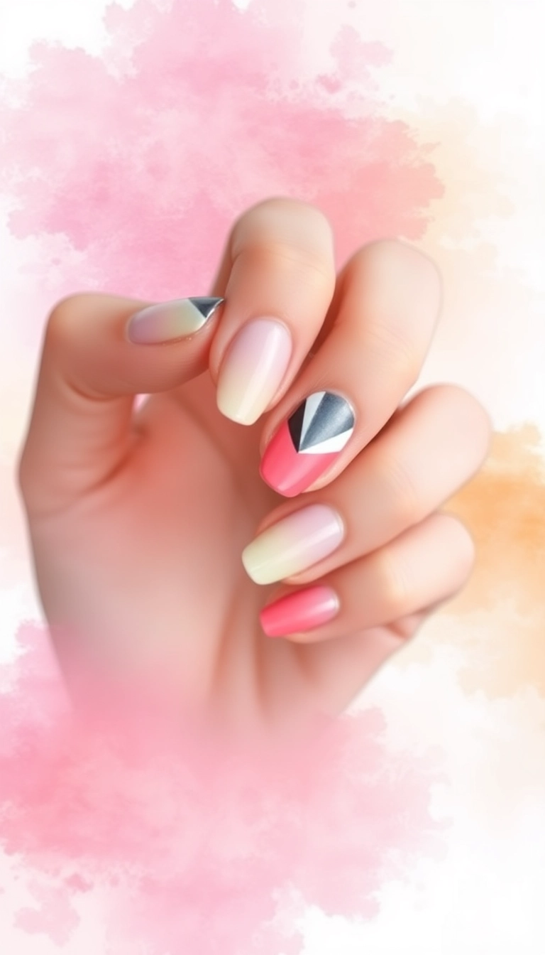 13 Chic Geometric French Nail Ideas That Are Anything But Ordinary (#7 Will Blow Your Mind!) - 12. Ombré Geometric Patterns