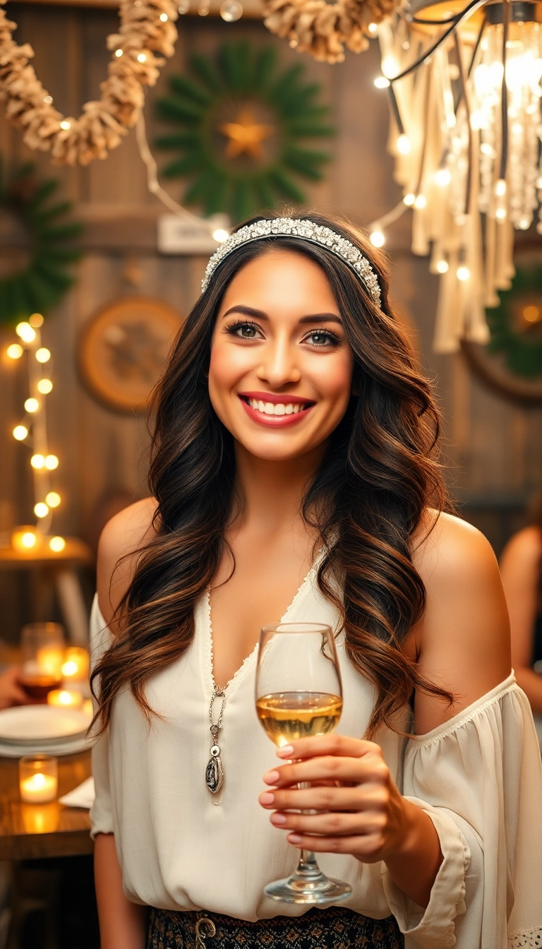 13 Dramatic NYE Hairstyles That Will Leave Everyone Speechless (You’ll Be Obsessed with #6!) - 11. Bohemian Waves with a Headband