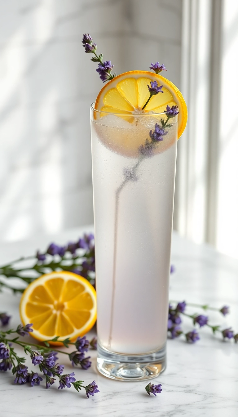 14 Fancy Holiday Drinks for NYE That Will Wow Your Guests! - 3. Lavender Lemonade Sparkler