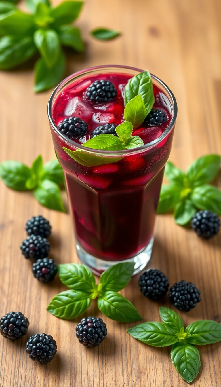 14 Fancy Holiday Drinks for NYE That Will Wow Your Guests! - 7. Blackberry Basil Smash