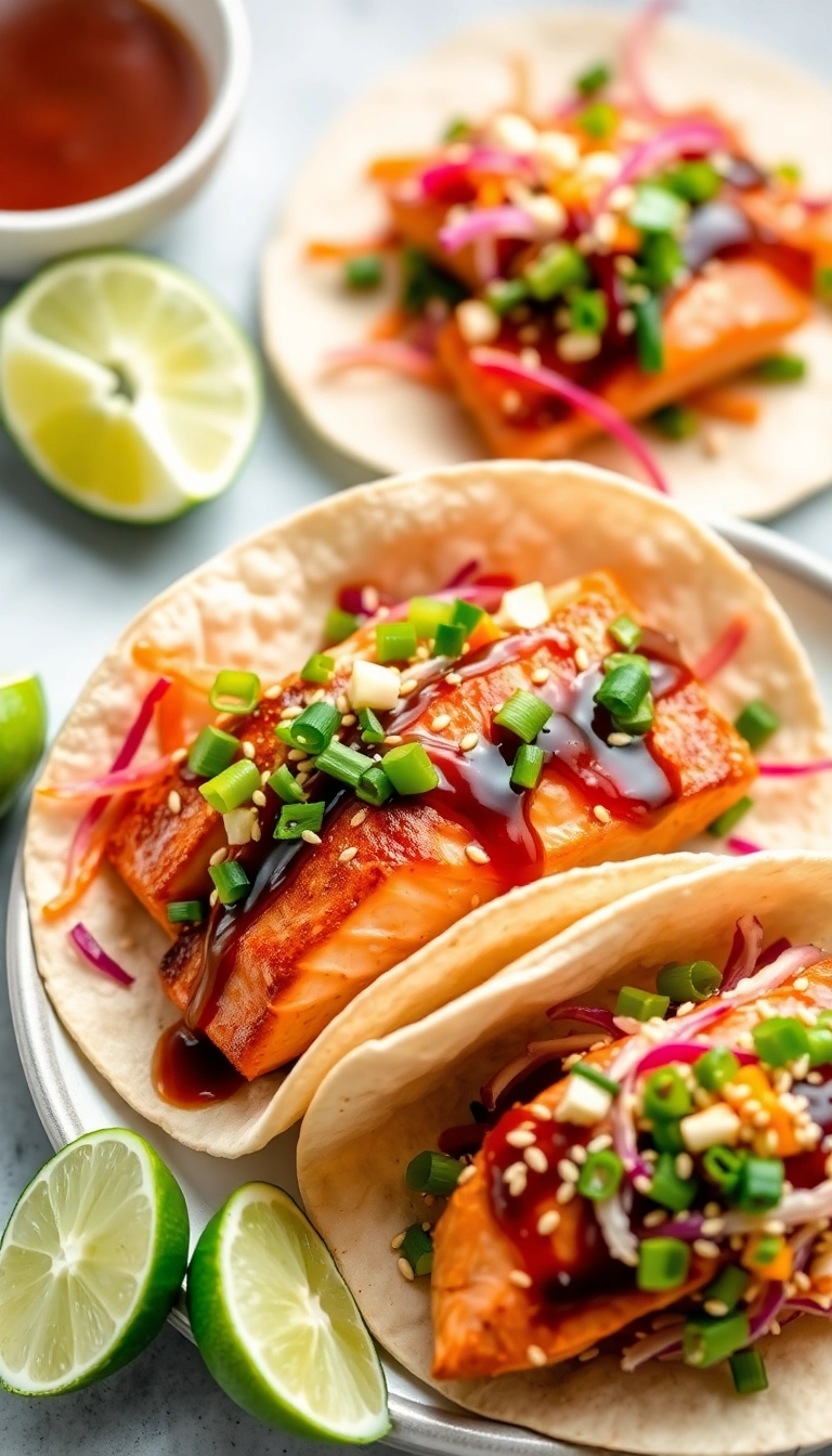 15 Fusion Tacos That Will Make You Rethink Taco Night Forever! - 4. Teriyaki Salmon Tacos