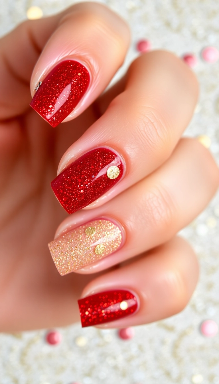 15 Stunning Red Nail Designs That Shine with Gold Accents (You Won