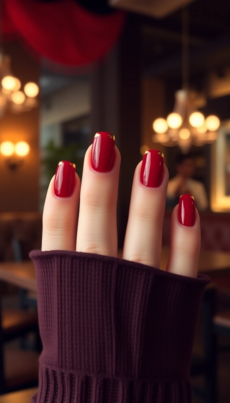 15 Stunning Red Nail Designs That Shine with Gold Accents (You Won