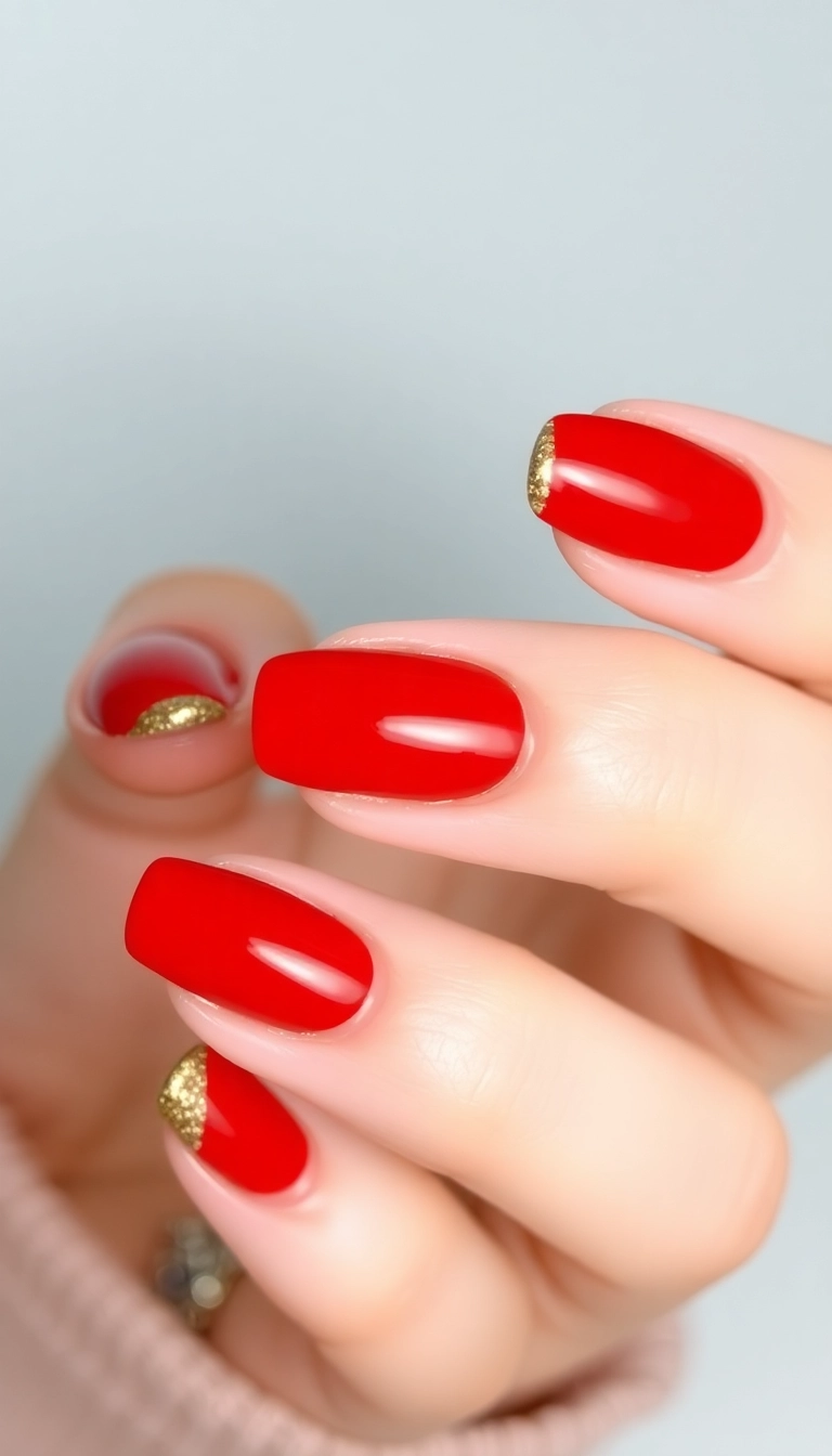 15 Stunning Red Nail Designs That Shine with Gold Accents (You Won