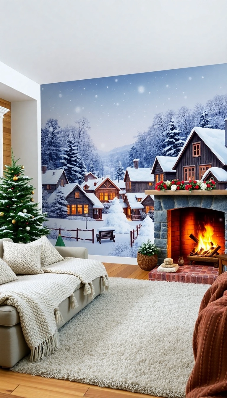 16 Nostalgic Christmas Wallpaper Styles That Will Take You Back in Time! - 4. Snowy Winter Wonderland