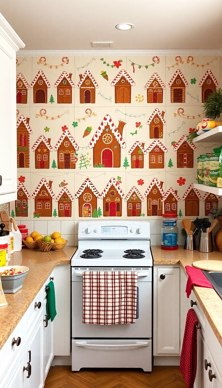16 Nostalgic Christmas Wallpaper Styles That Will Take You Back in Time! - 9. Gingerbread Houses