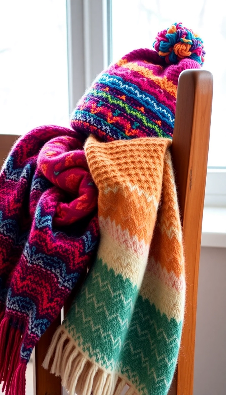 20 Cozy Winter Outfits That’ll Keep You Warm and Stylish (You’ll Love #10!) - 6. Colorful Beanies and Scarves