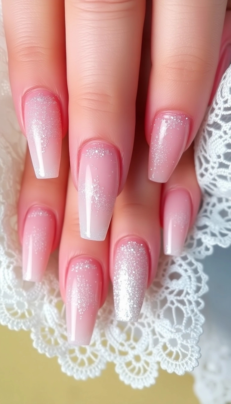 21 Gorgeous Coffin Nail Designs Perfect for Your Winter Wonderland! - 11. Frosted Tips
