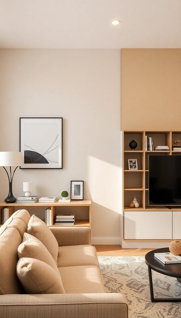 25 Minimalistic Home Decor Trends Featuring Beige and Gold You Can’t Ignore (Check Out #12!) - 14. Beige Accent Walls