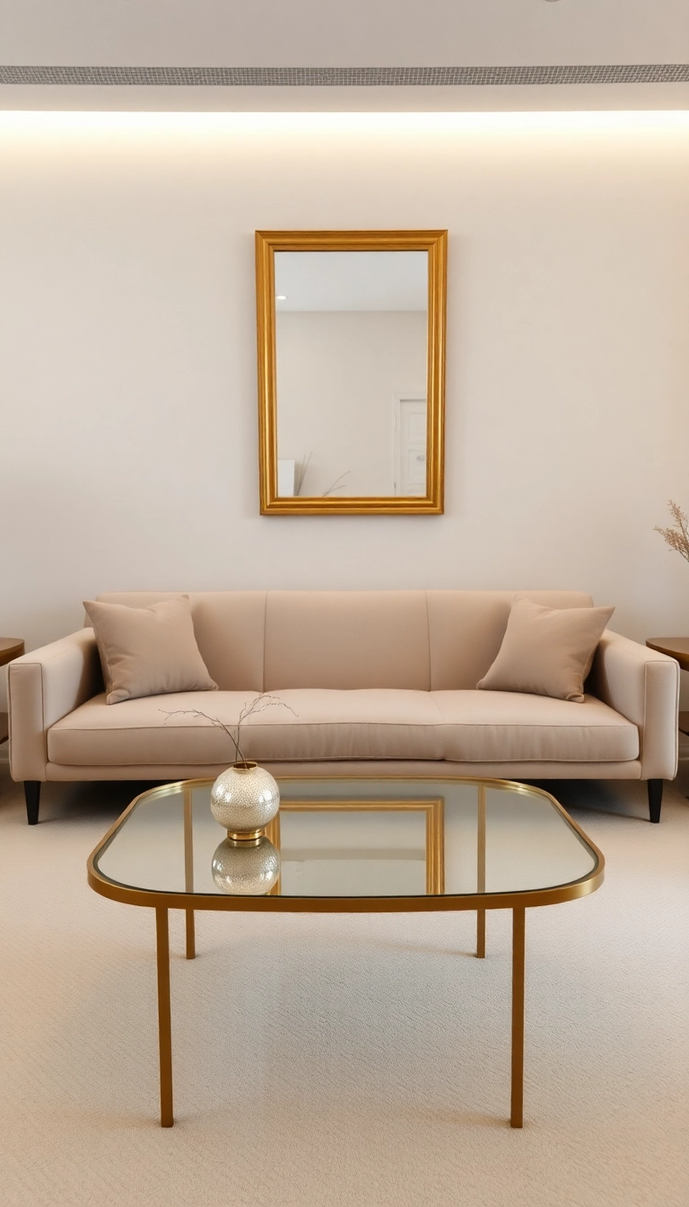 25 Minimalistic Home Decor Trends Featuring Beige and Gold You Can’t Ignore (Check Out #12!) - 2. Gold Accented Furniture