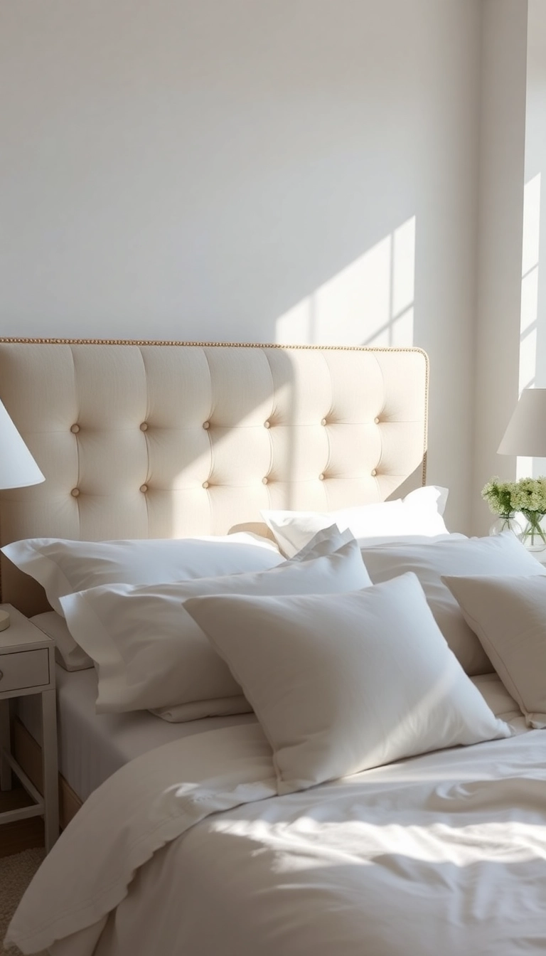 25 Minimalistic Home Decor Trends Featuring Beige and Gold You Can’t Ignore (Check Out #12!) - 7. Beige Upholstered Headboards