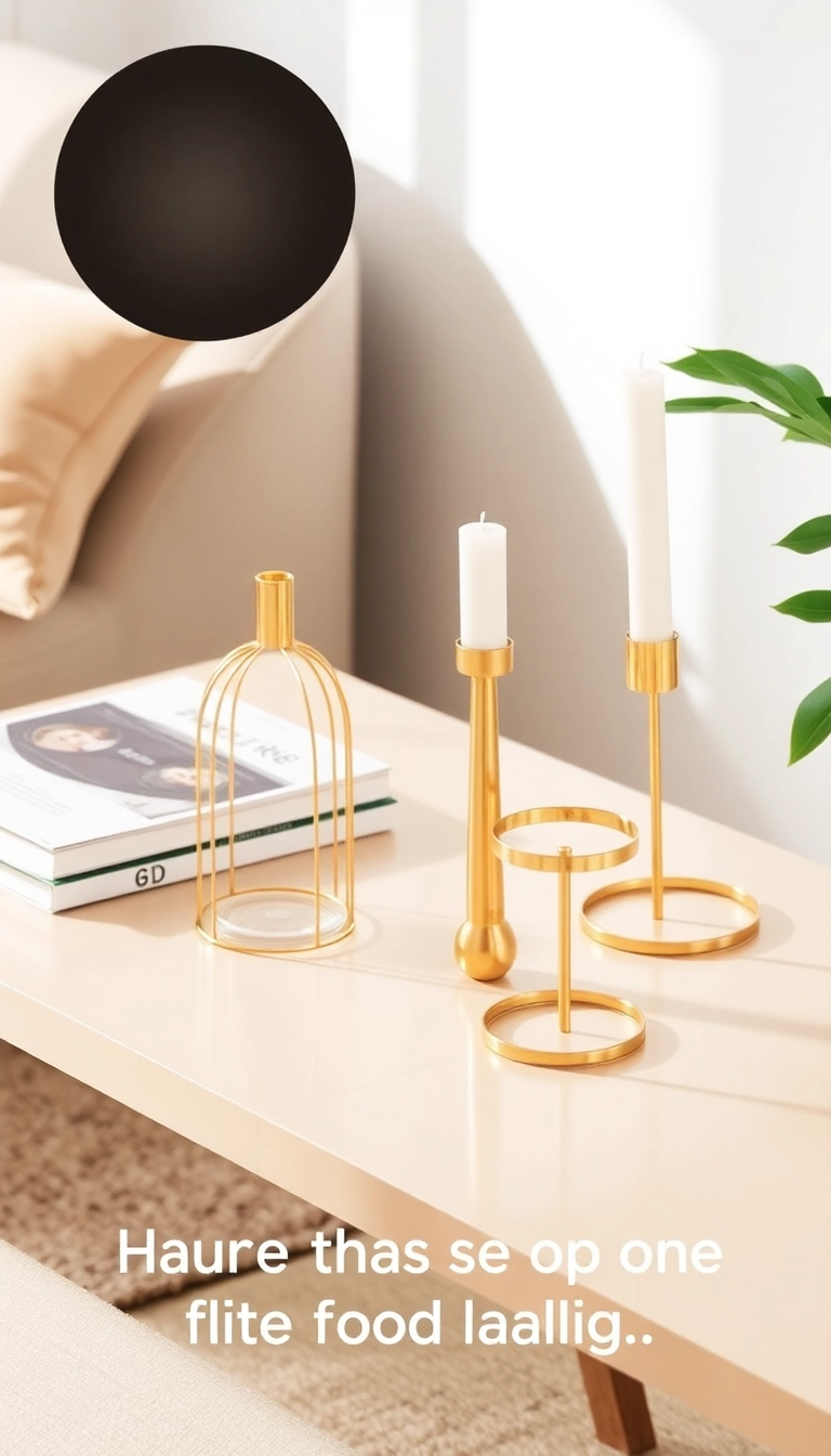25 Minimalistic Home Decor Trends Featuring Beige and Gold You Can’t Ignore (Check Out #12!) - 8. Gold Decorative Accessories
