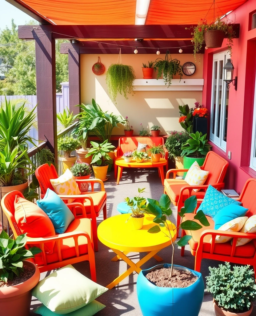 Primary Play: The Bold Color Trend Transforming Home Interiors - 6. Outdoor Oasis: Bold Colors to Brighten Your Patio