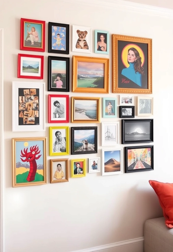 Primary Play: The Bold Color Trend Transforming Home Interiors - 7. Artistic Flair: Creating an Accent Gallery Wall